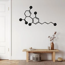 CBD Molecule Metal Wall Art, Metal Wall Decor, Wall Hangings, Chemical Wall Art