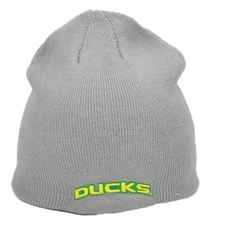 NCAA Zephyr Oregon Ducks Cuffless Knit Beanie Gray Hat Winter Toque Skully 