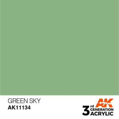 AK INTERACTIVE 11134 3GA GREEN SKY (STANDARD) 17ml (3GEN Acrylic Paint)