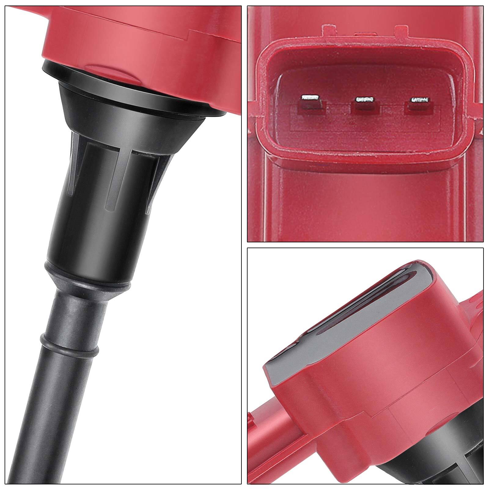 Red 4x Ignition Coils & 4x Spark Plugs for Nissan XTrail T30 20002007