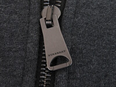 $920 MENS BURBERRY FORDSON GRAY COTTON BBOX LOGO ZIP CHECK