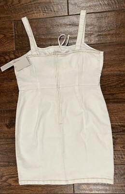 7th and hudson denim dress 7th & Hudson White Ivory Denim Dress RN94829 AHJD072A Size XL