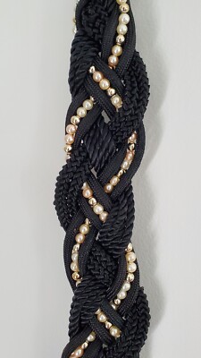 Black Braided Beaded Black Rope Belt Amazon.com: CHIC DIARY Women main image 3