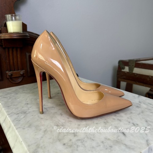 Christian Louboutin So Kate 120 Nude Patent Pumps size 36 - Picture 2 of 7
