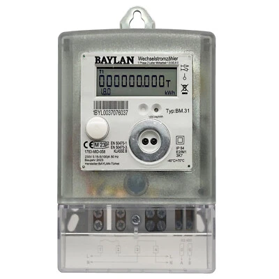 BAYLAN BM31 Wechselstromzähler A+/A- MID 2024 geeicht für Zähleplatz 100A 230V