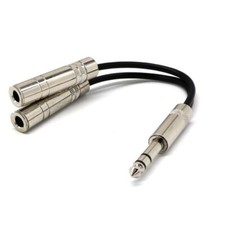 1/4 Inch Stereo To Dual 6.35mm Mono Jack Splitter HiFi Audio Adapter Connector