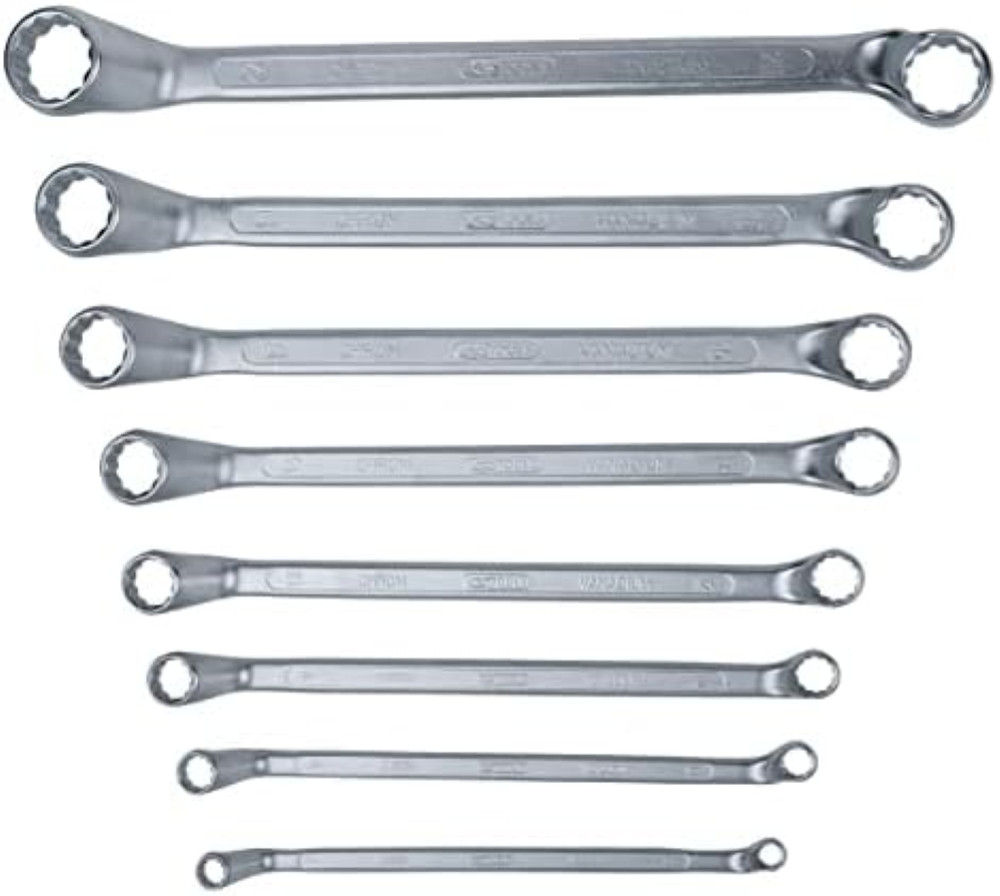 KS Tools 517.0248 Serie di Chiavi Poligonali a Due Bocche, Piegate, 8 Pezzi, 6X7