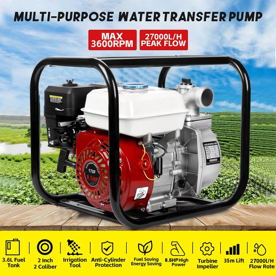 8.5HP Fire Fighting Water Transfer Pump Booster Irrigation Pump Petrol - image 3 of 4