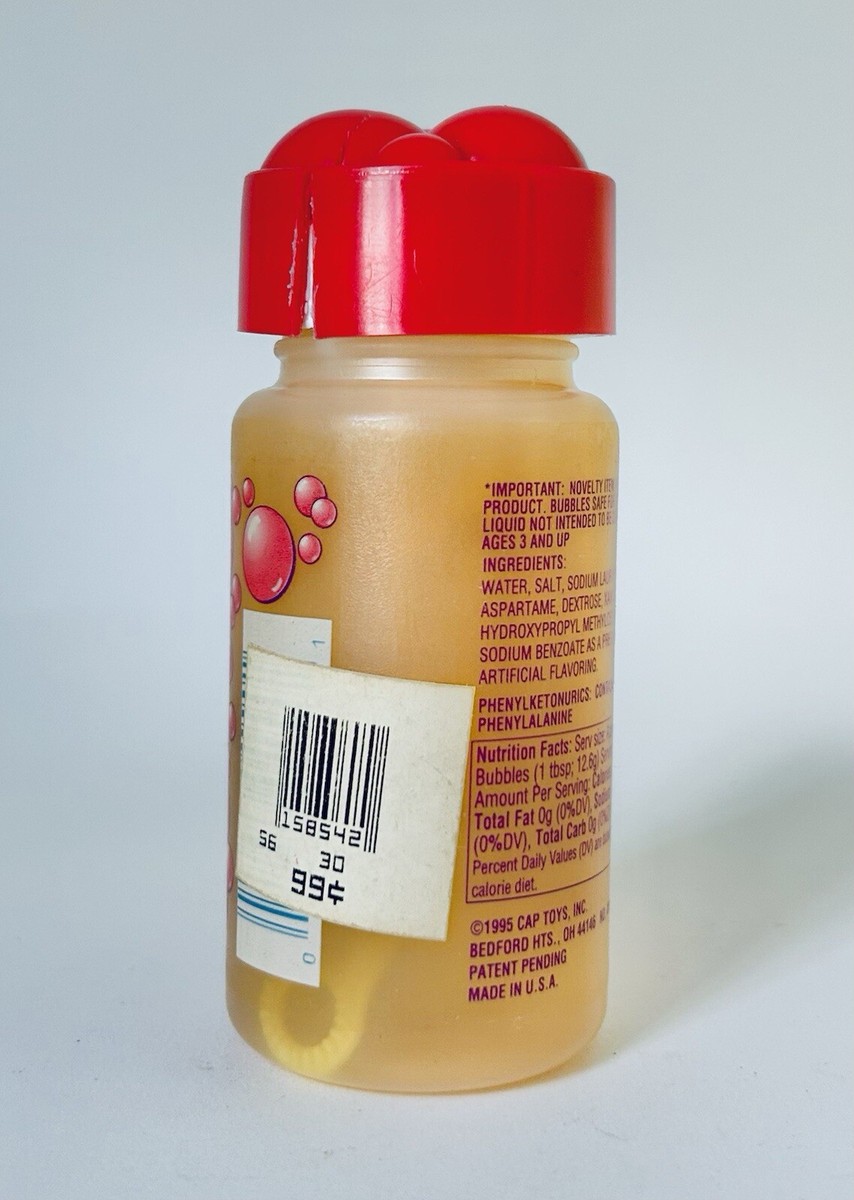 Vintage 1995 Cap Toys CANDY BUBBLES w/ WAND 4.25” Candy