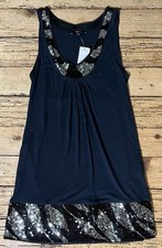 Express Womens Size S Little Black Dress with Black and Silver Sequin Trim - NWT