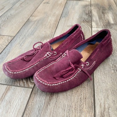 JBE Jean Baptiste Ebrard Sport Mens Purple Suede Driving Shoes Moccasins Sz 9