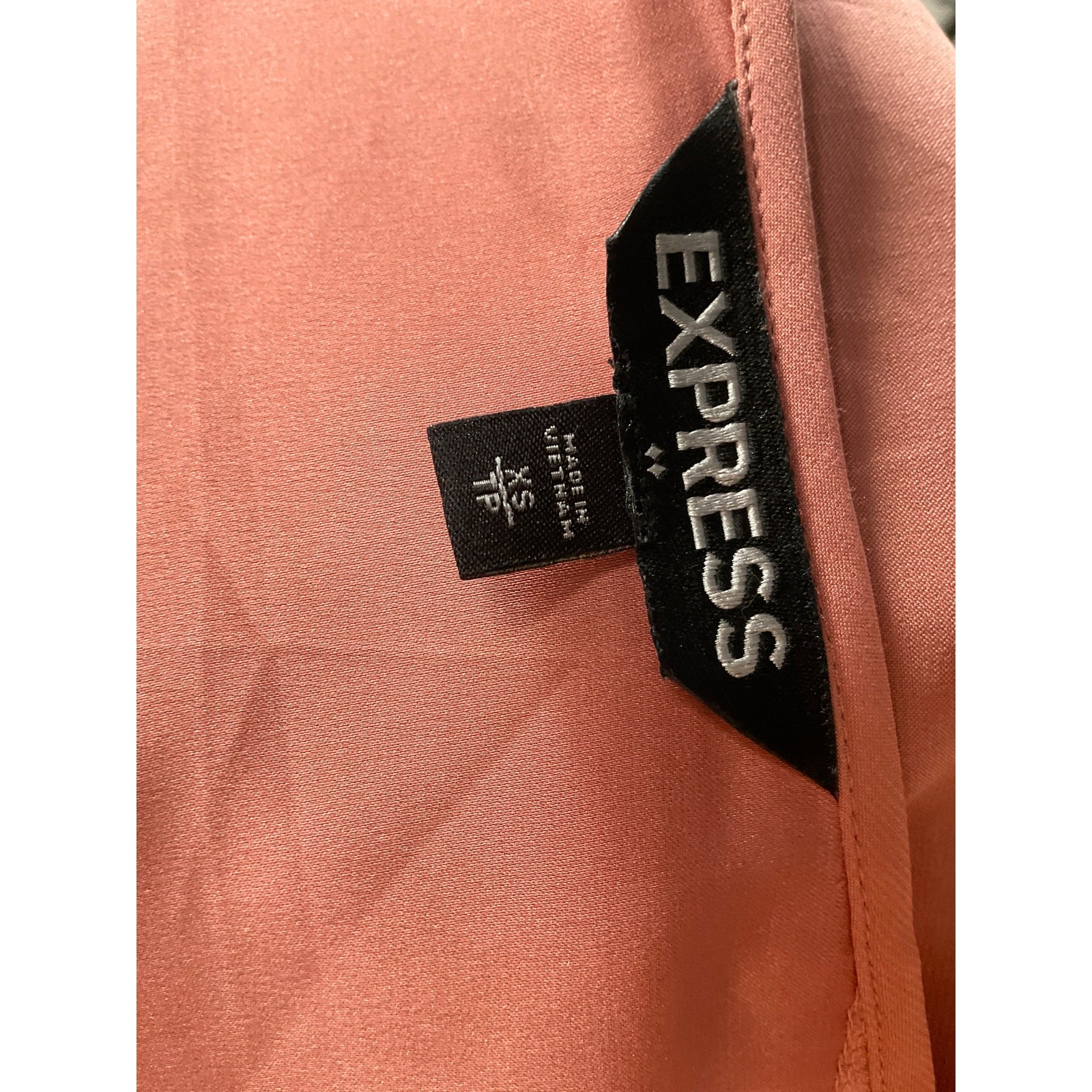 Express Orange Solid Polyester XS Blouse - image 3