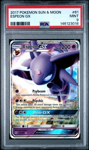2017 POKEMON SUN & MOON #61 ESPEON GX PSA 9