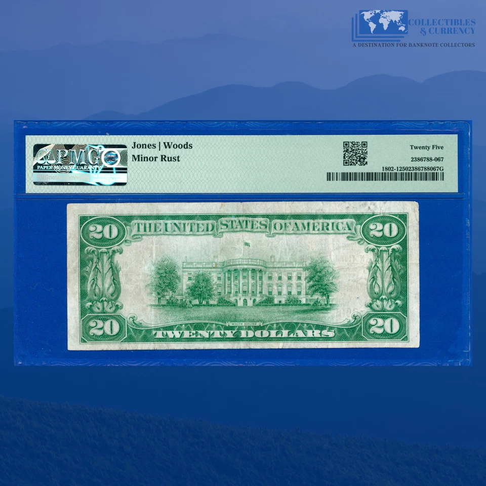 1929 $20 Citizens National Bank ZANESVILLE, OH, Charter #5760, PMG 25 - Image 2 of 3