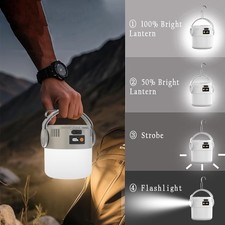 Solar Portable Rechargeable LED Camping Lantern Flashlight Lamp USB Rechargeable