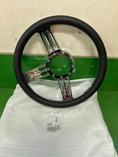 Racing Power Company RPC R5610 14″ Chrome Billet “3-Slot” Style Steering Wheel