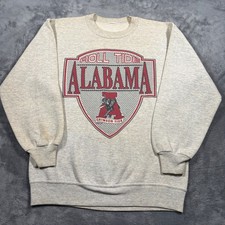 Vintage Alabama Crimson Tide Sweatshirt Mens Medium Heather Gray Football NCAA