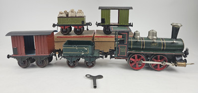 Bing Spur 1 früher Zug mit B-Lokomotive & 3x Wagen mit OVP - super selten!