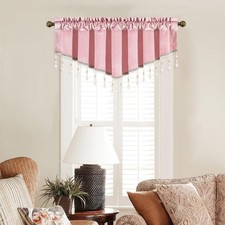 Pink Swag Valances for Nursery, Super Soft Velvet Valance for Kitchen Windows...