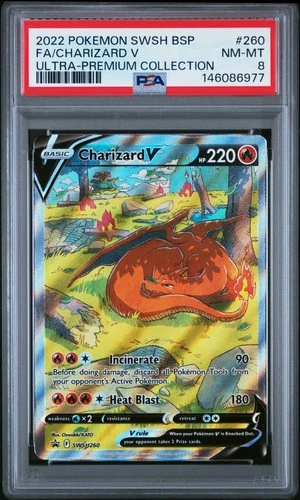 2022 POKEMON SWSH ULTRA-PREMIUM COLLECTION FULL ART/CHARIZARD V PSA 8