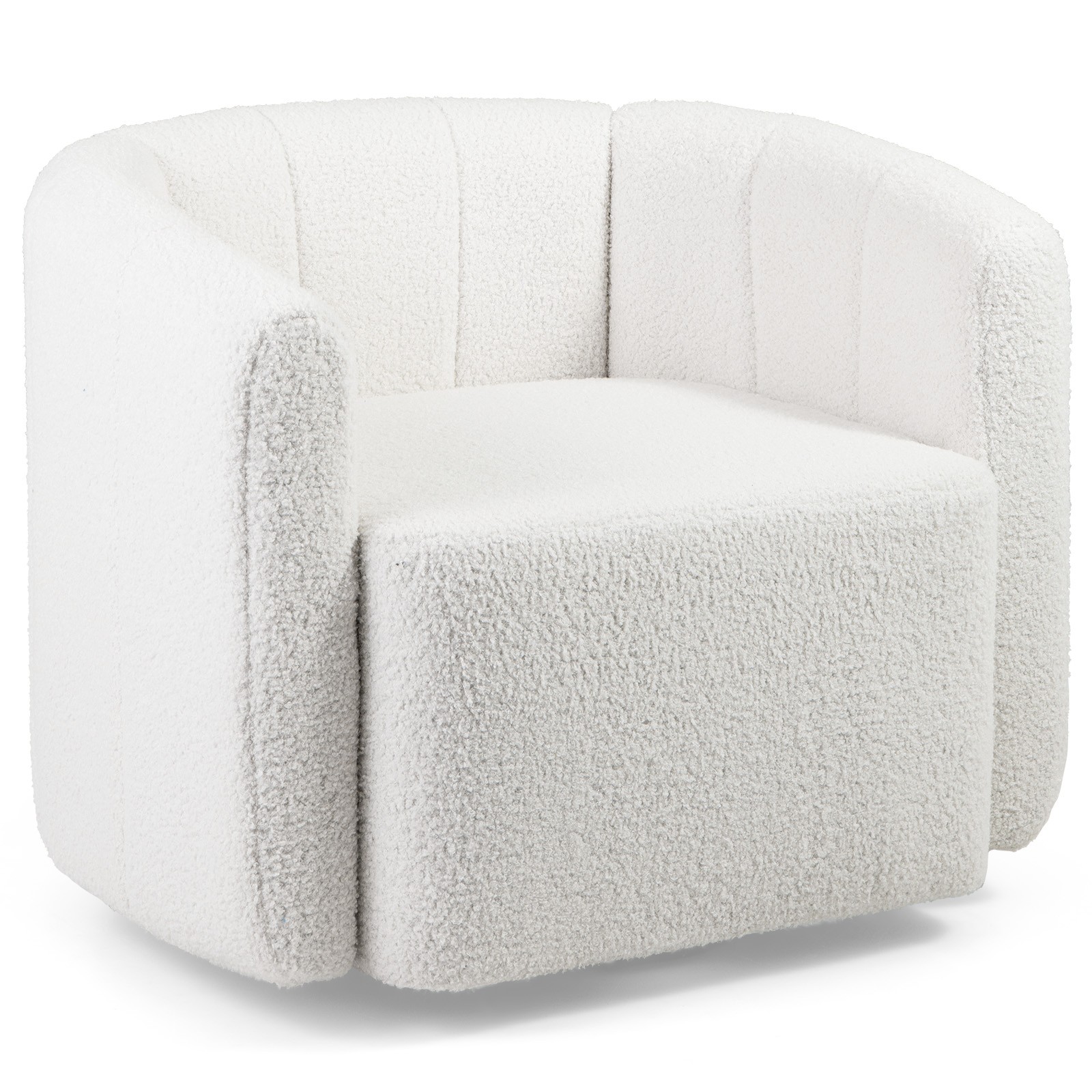 Modern Upholstered Sherpa Accent Chair With Curved Backrest