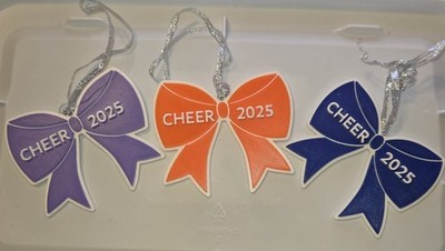 Cheerleader Christmas Ornament Dated 2025 Cheer Bow