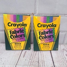 Vtg 1985 Crayola Fabric Colors Crayons 8 Count Old Stock Slightly Used, 2 Boxes!