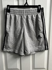 Adidas Men Essentials Fleece 3-Stripes Shorts - Grey Heather - SIZE SMALL