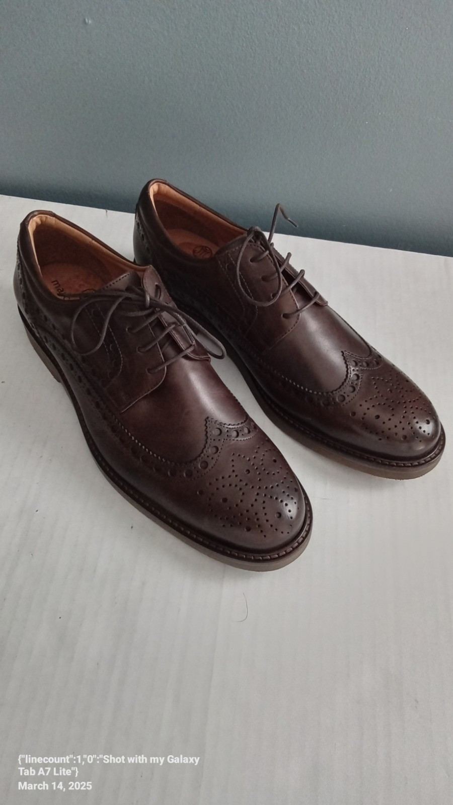 SAOLA Scarpe eleganti Oxford Marc Joseph New York a coda di rondine in pelle marrone taglia brogue