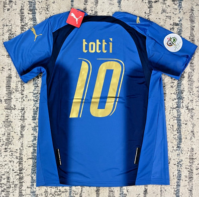 Retro Francesco Totti Italy/Roma FIFA World Cup Soccer#10 Men Blue Jersey Puma L