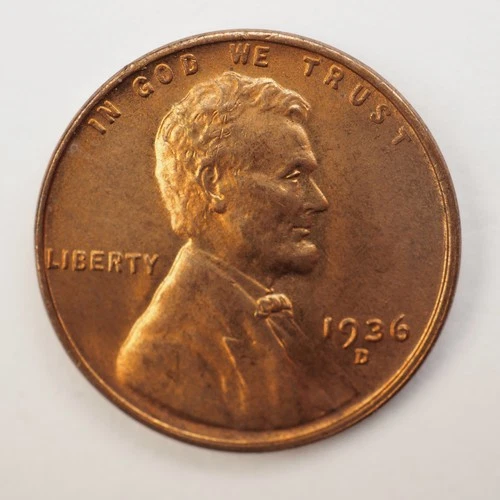 1936 **D** LINCOLN WHEAT CENT ***NICE UNC RED BROWN *** - FREE SHIPPING! C2646