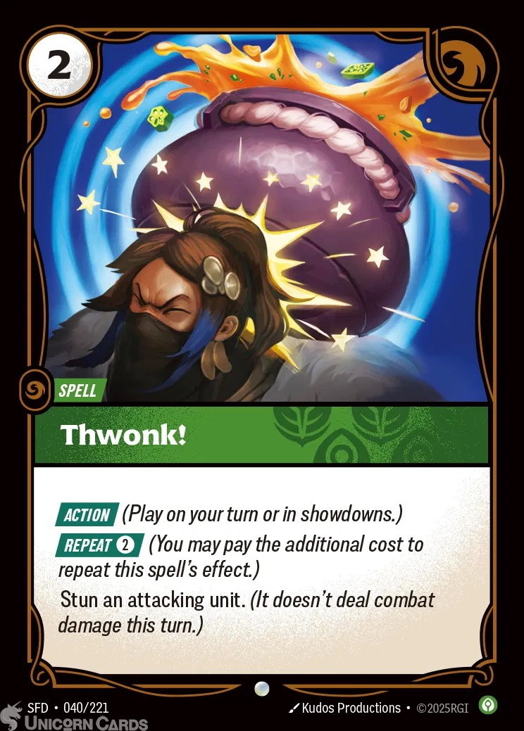 040/221 Thwonk! : Common Foil Riftbound TCG Card : Spiritforged