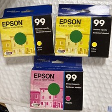 New Genuine Epson 99 Magenta And 2 Yellow Ink Cartridges Artisan 730