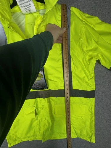 Radians Radwear Jacket Mens Medium Yellow Hi Vis Class 3 Hooded Rain RW10-3S1Y image 9