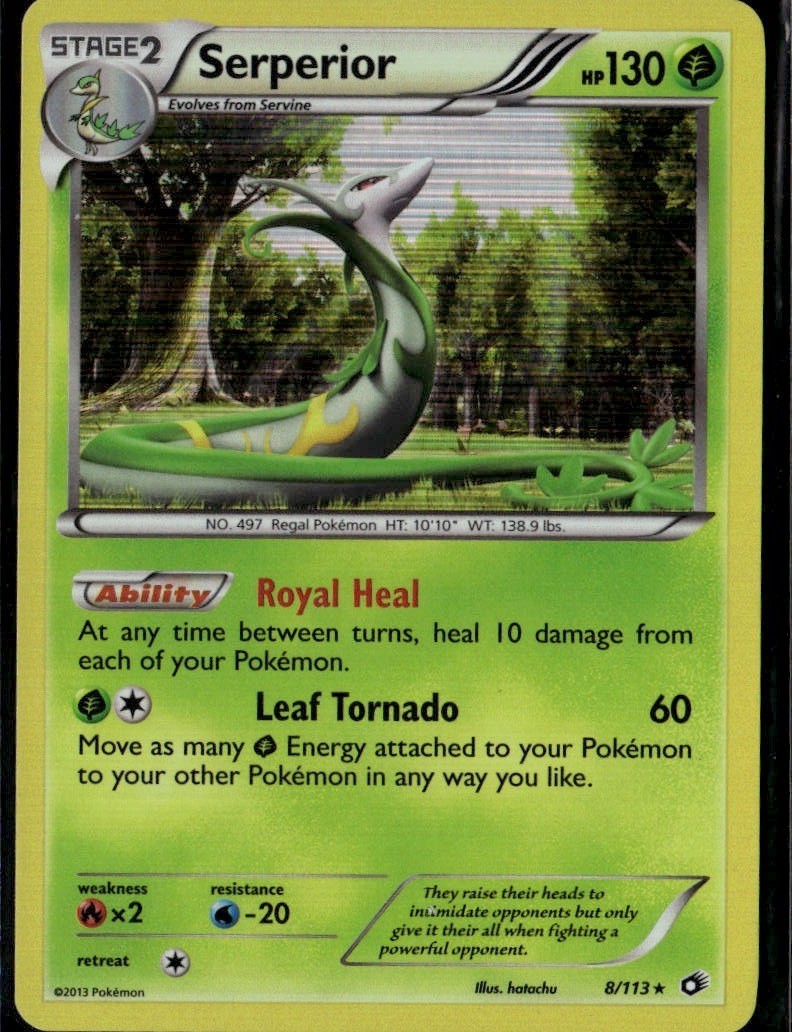 Serperior Holo Rare Legendary Treasures 8/113 Grass Holo Pokemon Card