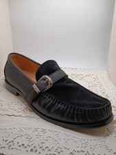 Marc Nolan Cato Mens Size 13 Black Leather / Suede Buckle Loafer / Dress shoes