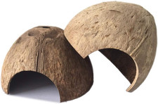 2 PCS Natural Coconut Reptile Hideouts Lizard Coco Hut Hermit Crab Hut Aquarium