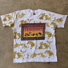 Vintage 90s The Lion King AOP All Over Print Disney Simba Movie T-Shirt Size XL