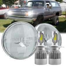 For Dodge Ramcharger 1974-1979 - 7inch Round Led Headlight Hilo Beam Light Pair For Dodge Ramcharger 1974-1979 - 7inch Round Led Headlight Hilo Beam Light Pair