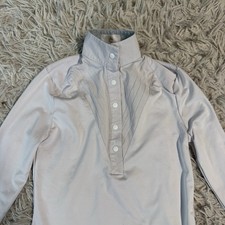 Girl’s Size 8 White Criniere Long Sleeve Horseback Riding Show Shirt