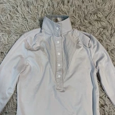 Girl’s Size 8 White Criniere Long Sleeve Horseback Riding Show Shirt