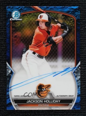 2023 Bowman Blue Lunar Crater Refractor /150 Jackson Holliday #CPA-JH Auto 1k9t