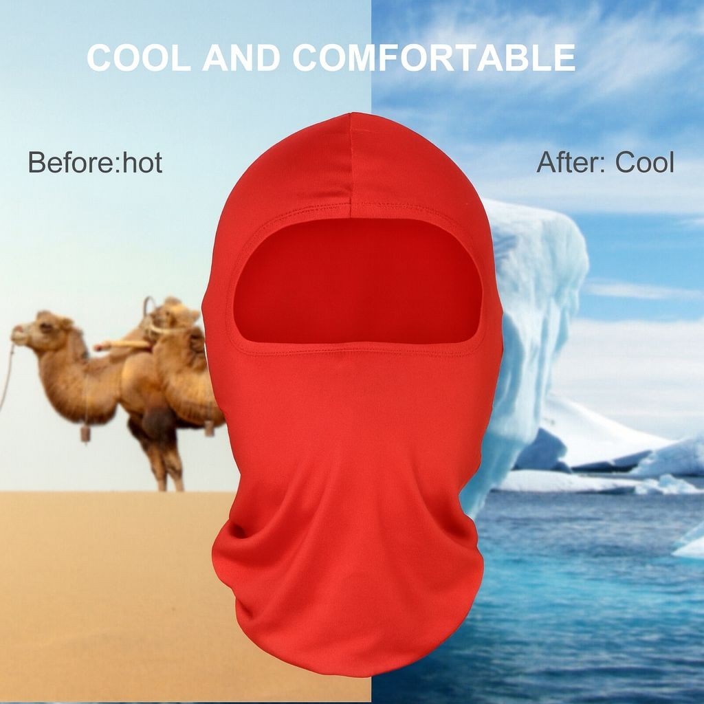 Confezione di 3 Cappucci Balaclava 100% Cotone Rosso foto 4