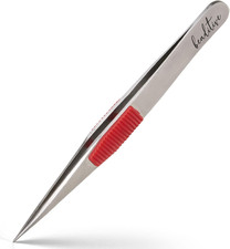 High Precision Heavy-Duty Tweezers with Cushion - 4.7" Craft Tweezers for Sewing