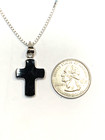 925 Sterling Onyx Cross Necklace 16" — photo 2