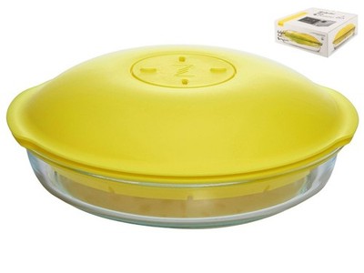 Dampfgarer Micronde Zest mit gelbem L1,8 transparent Pasabahce