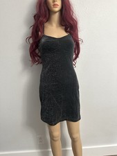 Vintage 90s y2k dead stock BcBg black shimmer dress medium NWT Made In USA