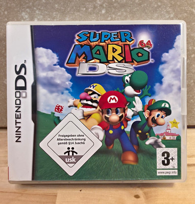 Super Mario 64 DS Hülle Anleitung mit New Super Mario Bros Spiel