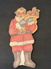 vtg wooden santa w/ changeable outfits no hats G