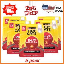 5 pack Purina Tidy Cats 24/7 Performance Non-Clumping Cat Litter, Clean 30lb
